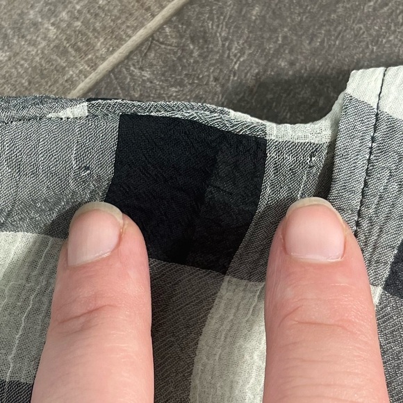 L’Agence Argo Black and White Buffalo Plaid Sheer Top - Picture 9 of 9